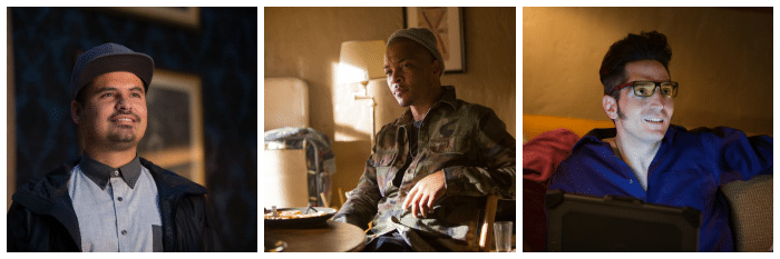 Antourage (Michael Pena, T.I. & David Dastmalchian) collage