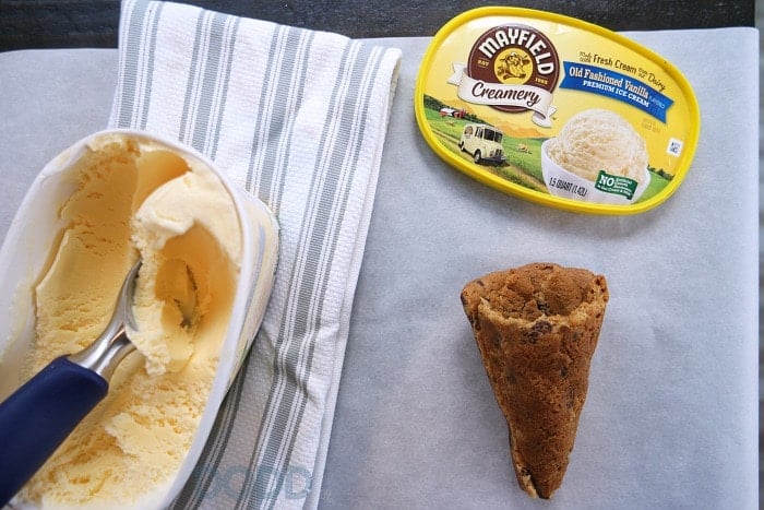 Chocolate Chip Cookie Cone Chocolate Chip Cookie Cone with Signature Vanilla Ice Cream