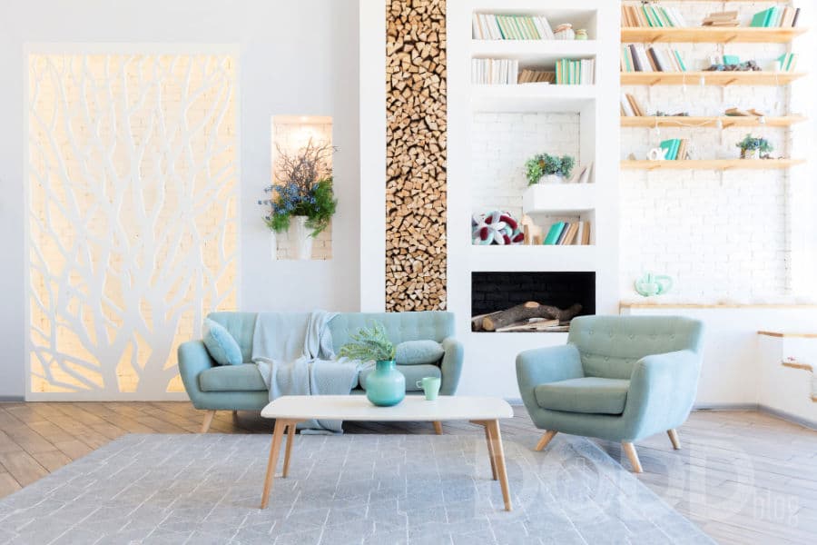 fashionable spacious livingroom apartment with stylish design