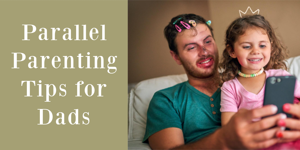 Dad and Daughter taking a selfie of hair and makeup - Parallel Parenting Tips for Dads