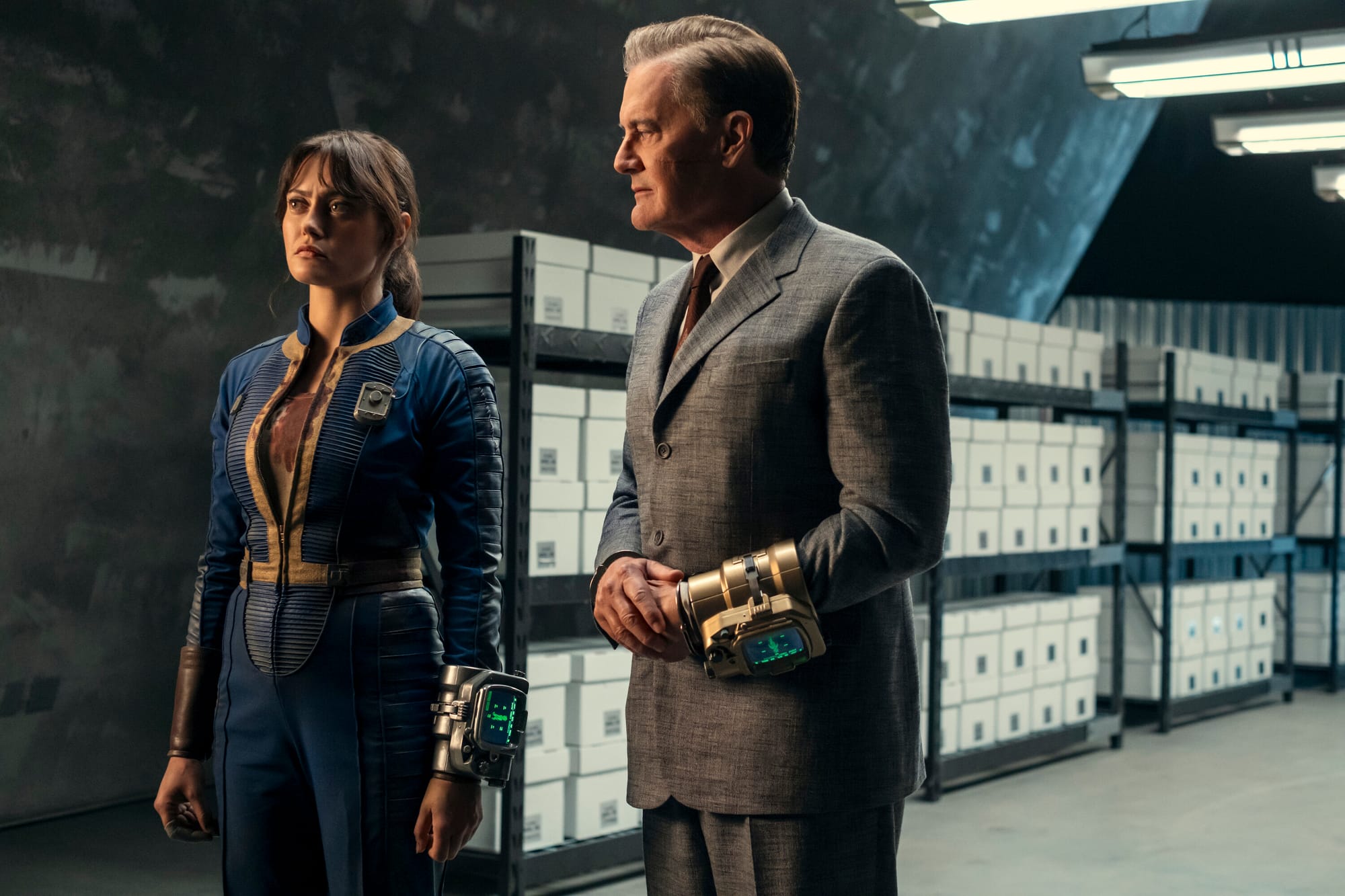 Fallout parents guide image showing Lucy inside a Vault with advanced technology in the Amazon Prime series