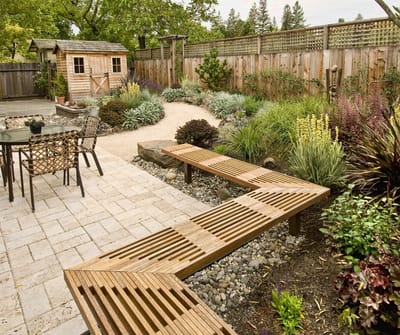 Backyard sitting space