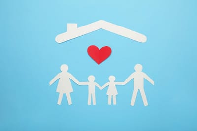 Family of four covered b roof