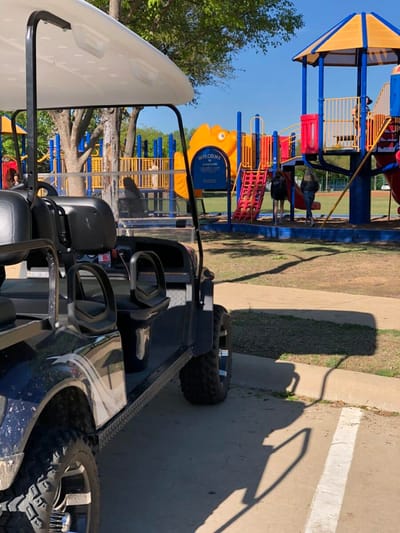 street legal golf cart at the park