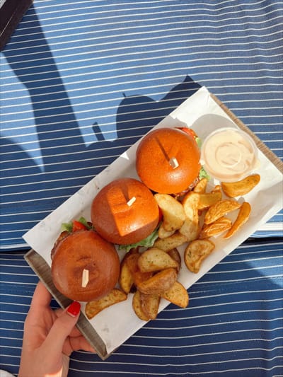 Sliders and Fries on a Tray