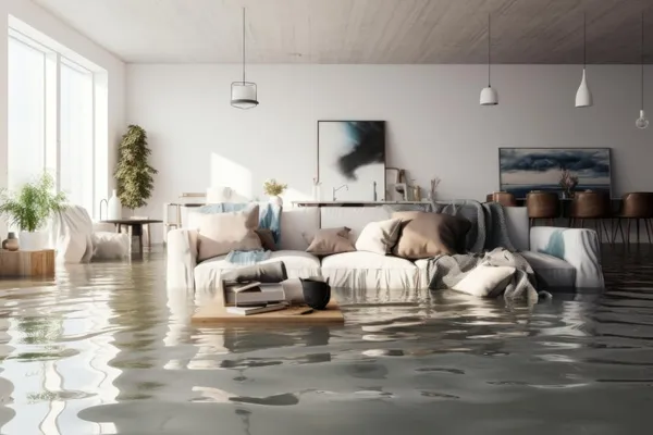 Flooded Modern Living Room Interior