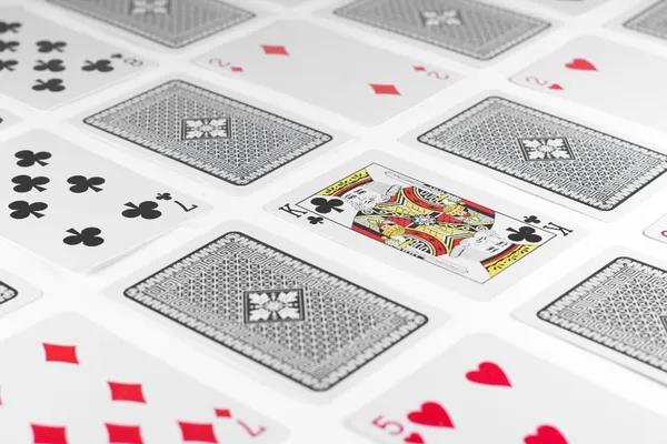 Photo playing cards king card and back white background mockup