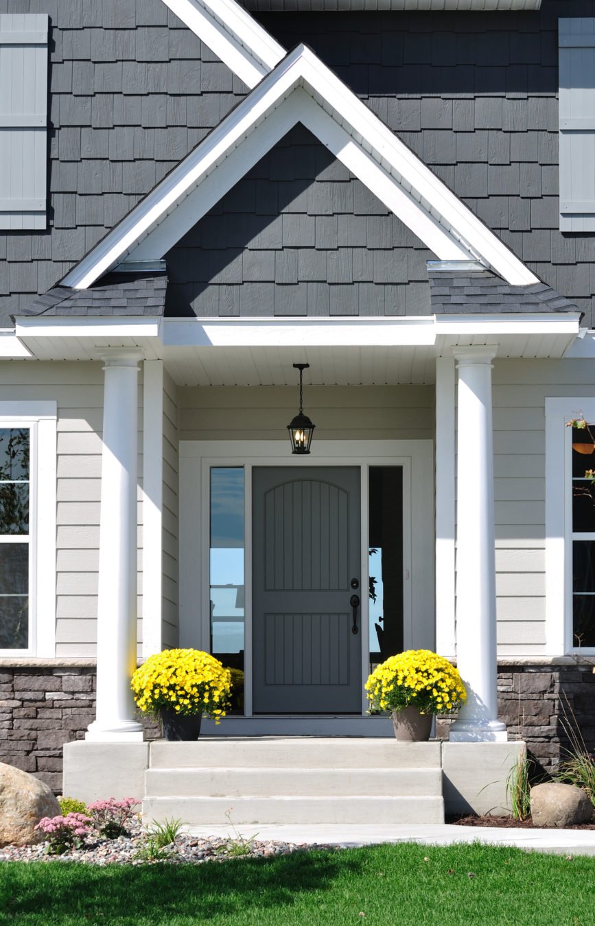 Home exterior on a sunny day.