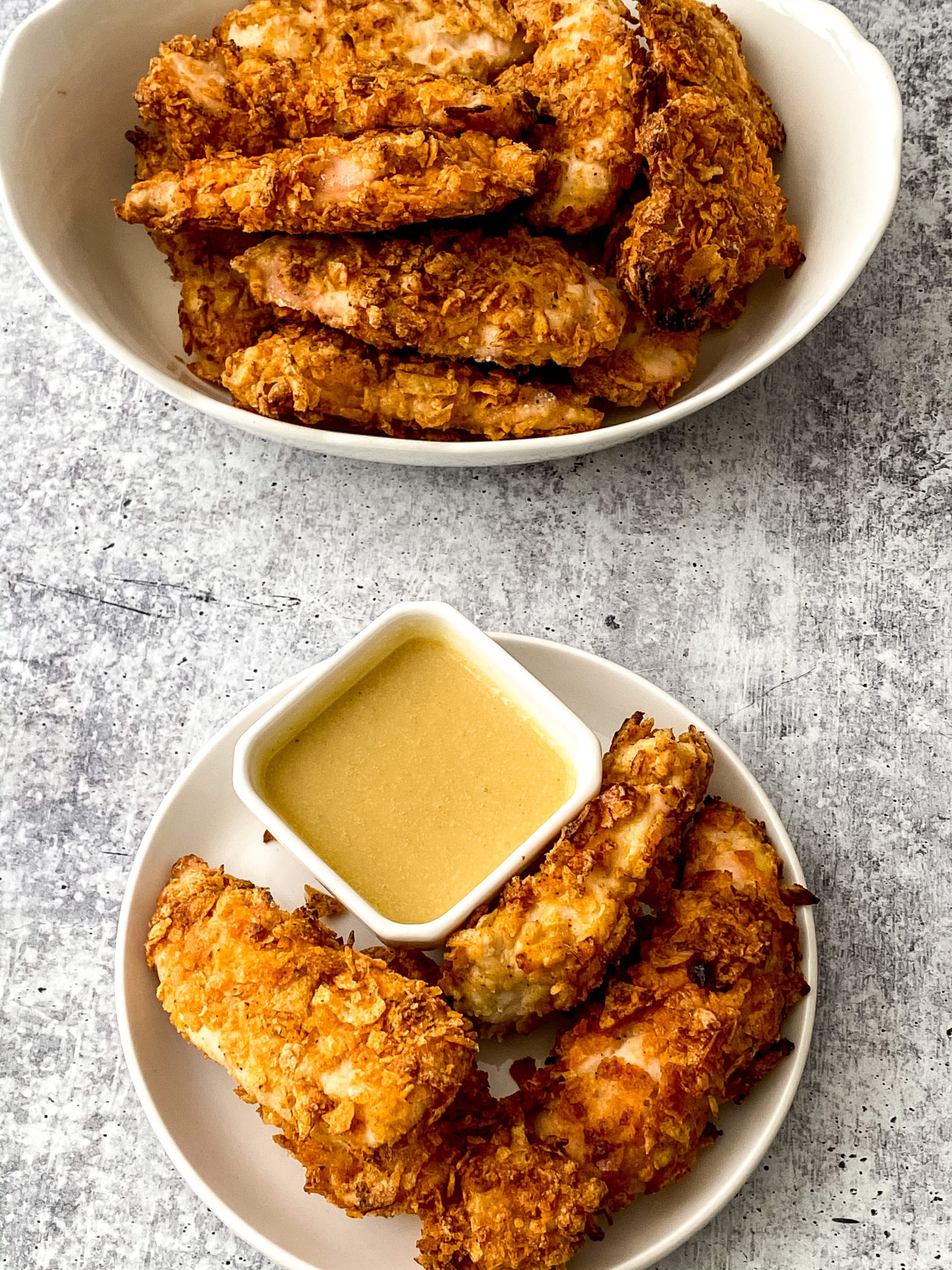 Top view Crunchy Baked Chicken Tenders Recipe