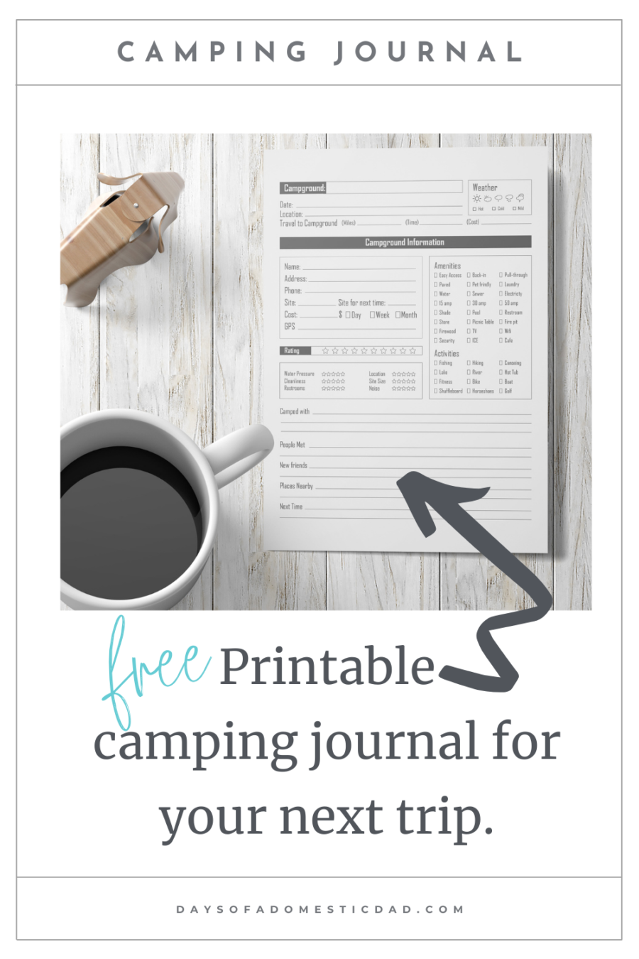 free printable camping journal