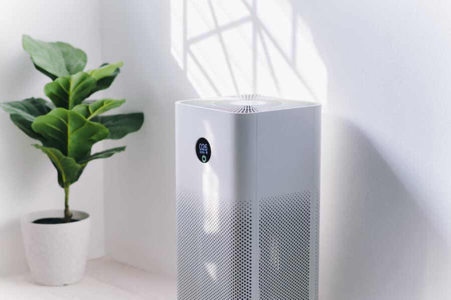 air purifier a living room,  air cleaner removing fine dust in house